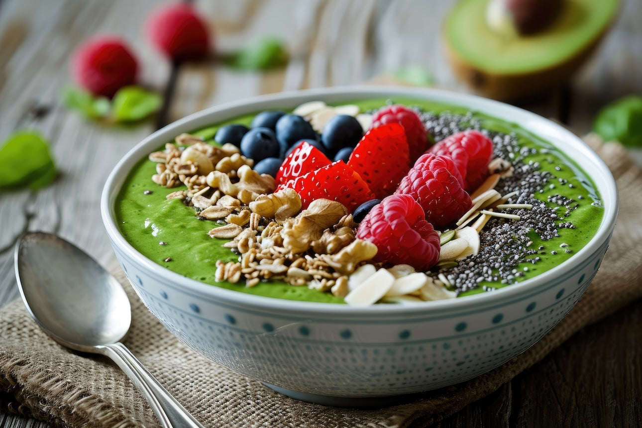 Green Smoothie Bowl Himbeeren