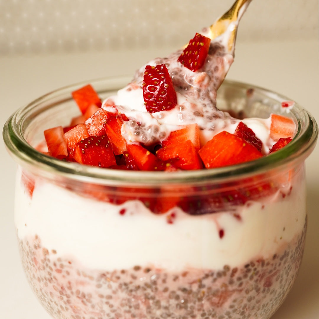 Chia Overnight Oats Joghurt Erdbeeren