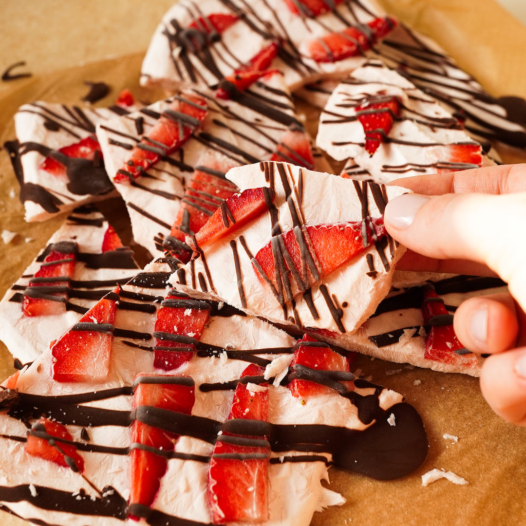 Joghurt Bark Erdbeere Schokolade