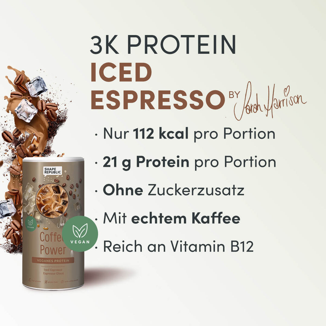 Veganes 3K Protein 420g | Kaffee Proteinshake | Shape Republic