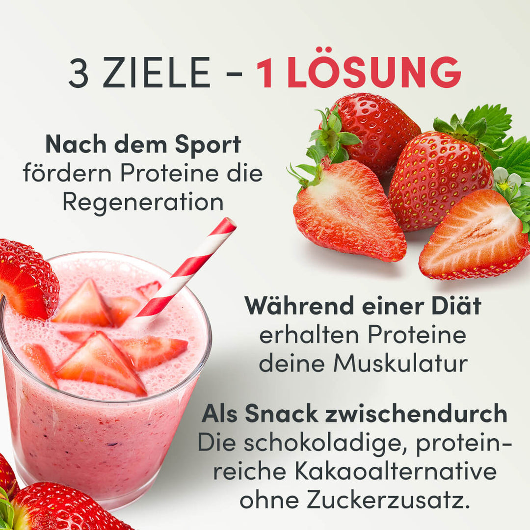 Veganes 3K Protein 420g | Strawberry Power Proteinshake | Shape Republic