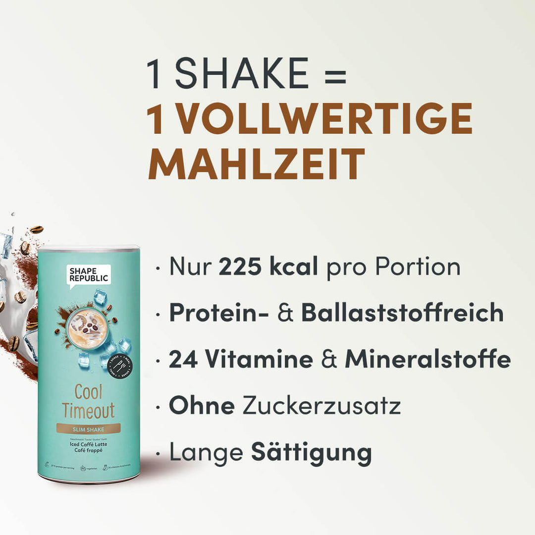 Slim Shake 20x30g | Iced Cafe Latte Abnehmshake | Shape Republic