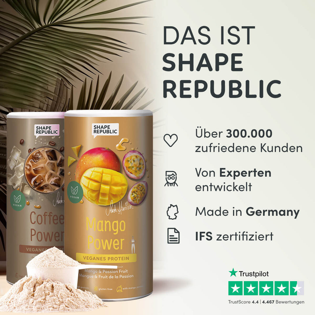 Veganes 3K Protein 420g | Kaffee Proteinshake | Shape Republic