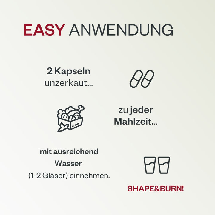 Shape & Burn | Sättigungskapseln mit Glucomannan & Chrom | Shape Republic